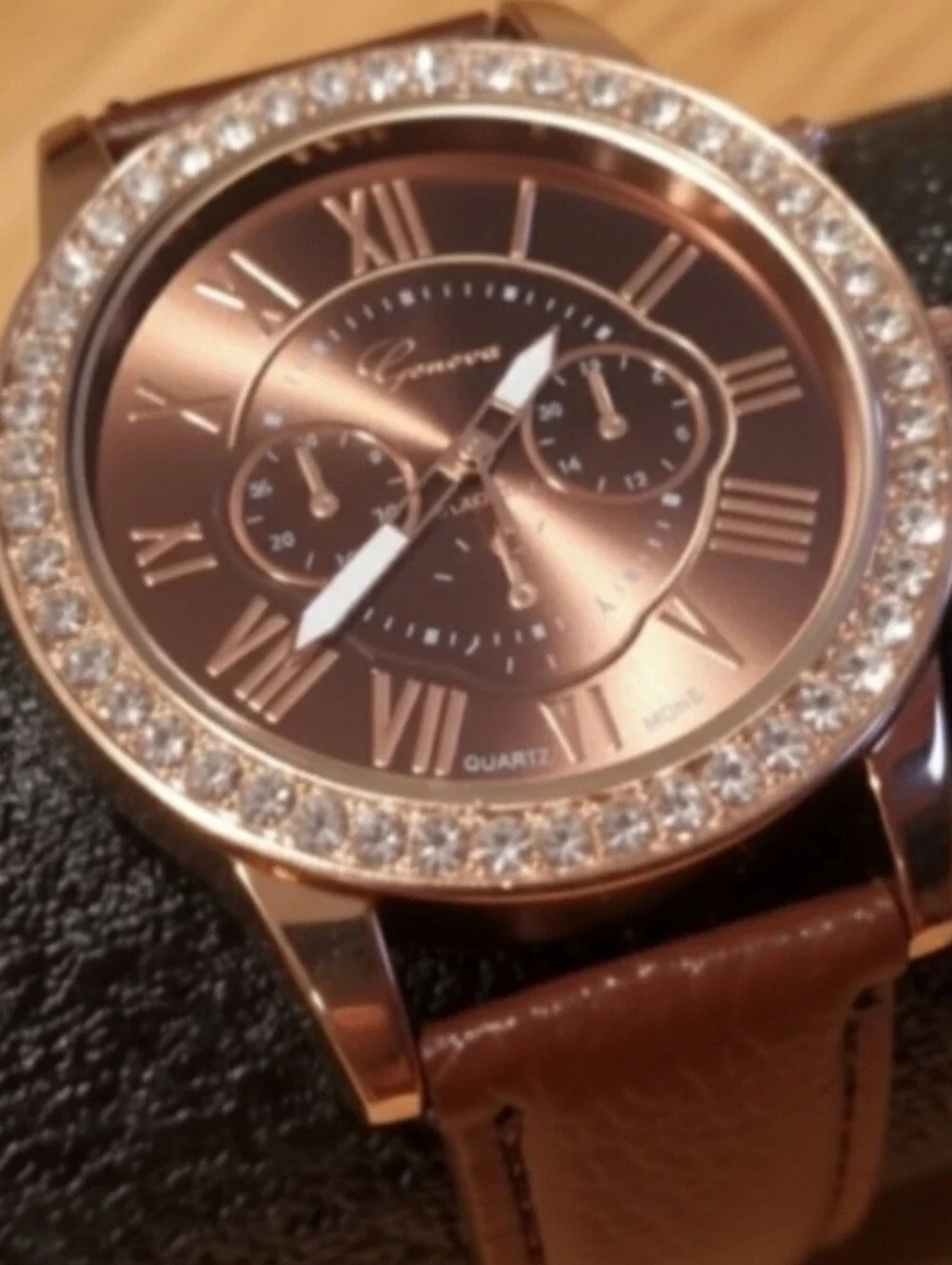 Geneva Quartz Rose Gold Wrist Watch